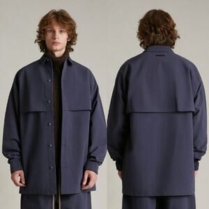 Fear of God ESSENTIALS | NWT Military Nylon Overshirt in Marine Blue Jacket L